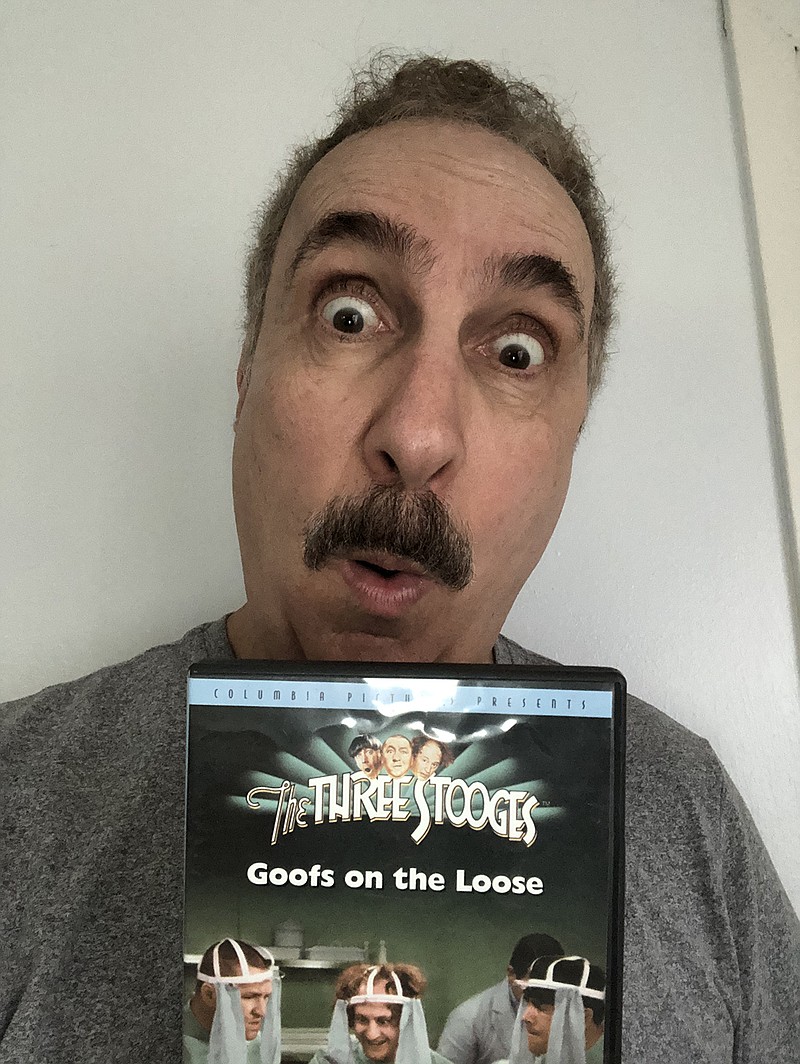 Jerry Zezima with a DVD copy of &quot;The Three Stooges: Goofs On The Loose.&quot; (Jerry Zezima/TNS)