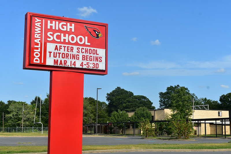 Dollarway High School was relocated to Fluker Avenue as the result of campus reduction in the former Dollarway School District within the past decade. It is now one of two high schools in the Pine Bluff School District due to the Dollarway district's annexation. (Pine Bluff Commercial/I.C. Murrell)