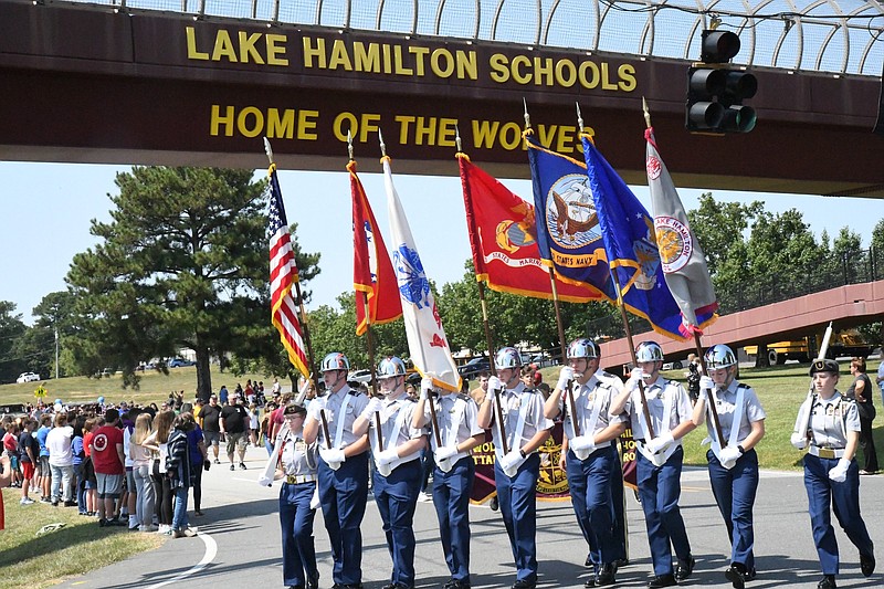 The start of the 9/11 parade at Lake Hamilton School District in 2021. - File photo by The Sentinel-Record