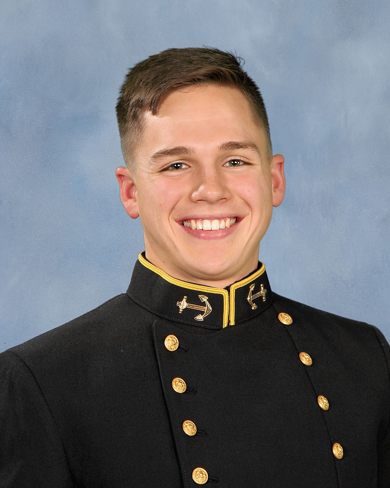 This undated photo provided by the U.S. Navy shows Petty Officer 2nd Class Luke Gabriel Bird of New Braunfels, Texas. Bird died Saturday, July 16, 2022, after falling over a waterfall in Chile. while participating in a semester abroad program at Chile’s Arturo Prat Naval Academy. (U.S. Navy via AP)