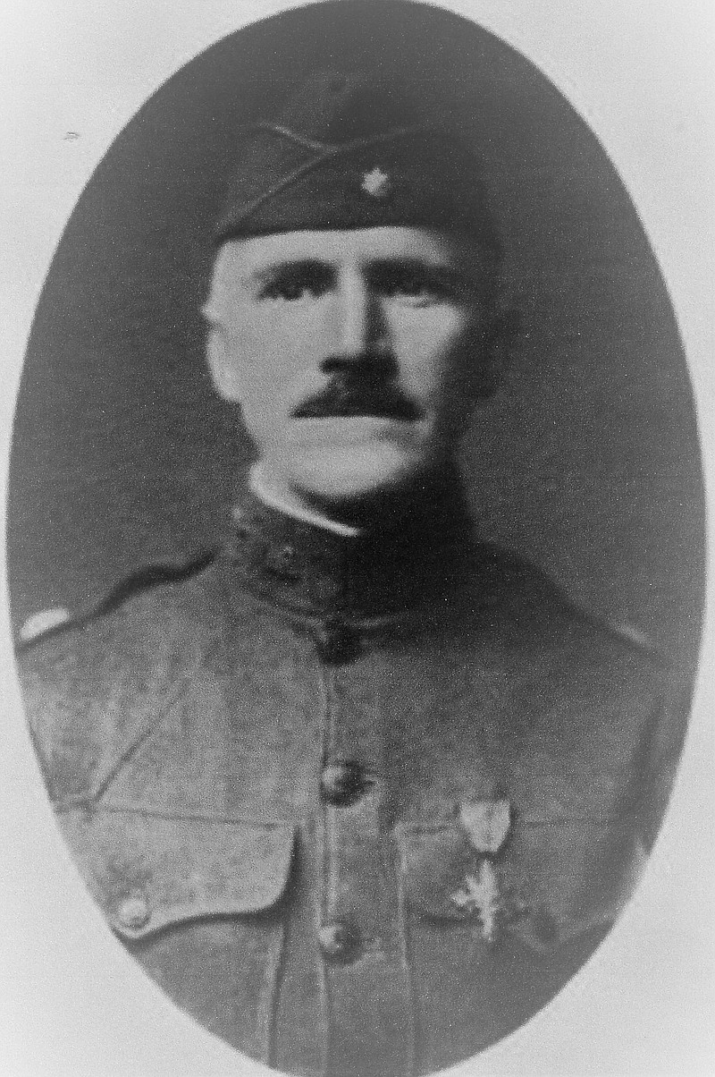 James E. Rieger was instrumental in the establishment and training of a National Guard company in Kirksville. He was lauded a hero in World War I after leading a charge to capture a critical hill during the Meuse-Argonne Offensive. (Courtesy of Museum of Missouri Military History)