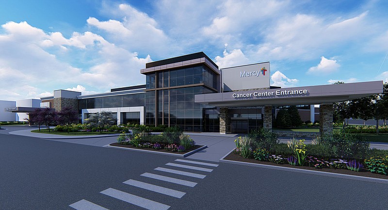 A rendering of the Mercy Northwest Arkansas Cancer Center Main Entrance is shown.

(Courtesy Image/Mercy Northwest)