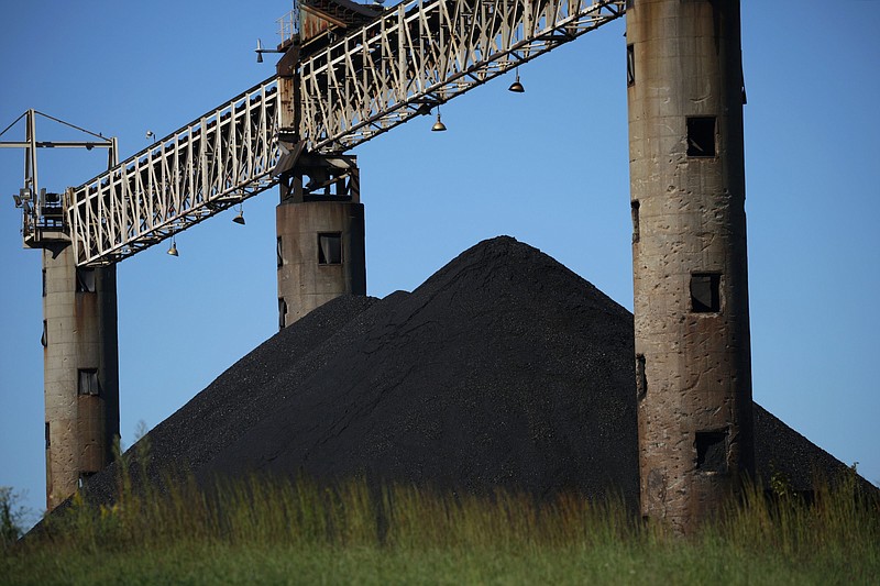 A coal mound on the grounds of the Peabody Energy Francisco coal mine in Francisco, Ind., on Sept. 23, 2021. MUST CREDIT: Bloomberg photo by Luke Sharrett.