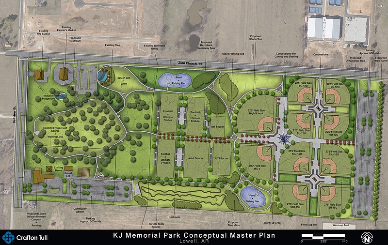 Rendering of a proposed plan for Kathleen Johnson Memorial Park in Lowell.