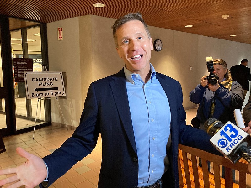 Eric Greitens, ex gobernador de Missouri, en  Jefferson City el 22 de febrero del 2022. (Foto AP/David A. Lieb)