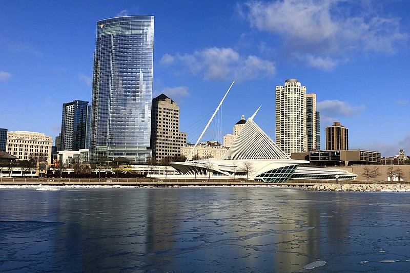 The skyline of Milwaukee, along Lake Michigan, is pictured Feb. 8, 2019. Republicans on Friday, Aug. 5, 2022, unanimously chose Milwaukee for the 2024 national convention, where the party's presidential nominee will be officially named. (AP Photo/Carrie Antlfinger, File)