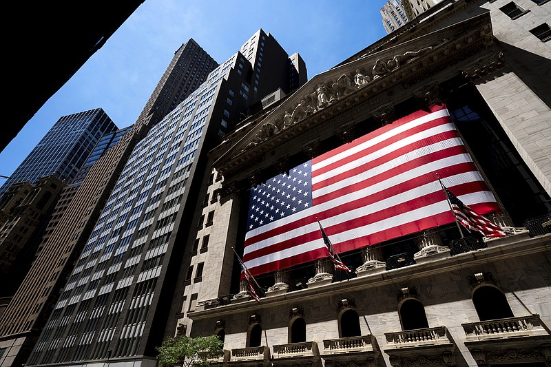 FILE - The New York Stock Exchange on Wednesday, June 29, 2022, in New York. Stocks are opening lower on Wall Street Friday, Aug. 5,  following much stronger than expected hiring data from the Labor Department.(AP Photo/Julia Nikhinson, File)