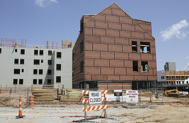 A construction site is shown, Friday, August 5, 2022 along South East 4th Street and South East E Street in Bentonville. Visit nwaonline.com/220806Daily/ for today's photo gallery.

(NWA Democrat-Gazette/Charlie Kaijo)