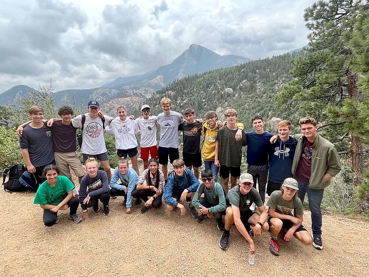 Photo submitted
Members of the Siloam Springs cross country team pose for a photo while descending from Pike's Peak on Friday, July 29. The group was unable to hike to the summit of Pike's Peak because of bad weather at the top of the mountain.