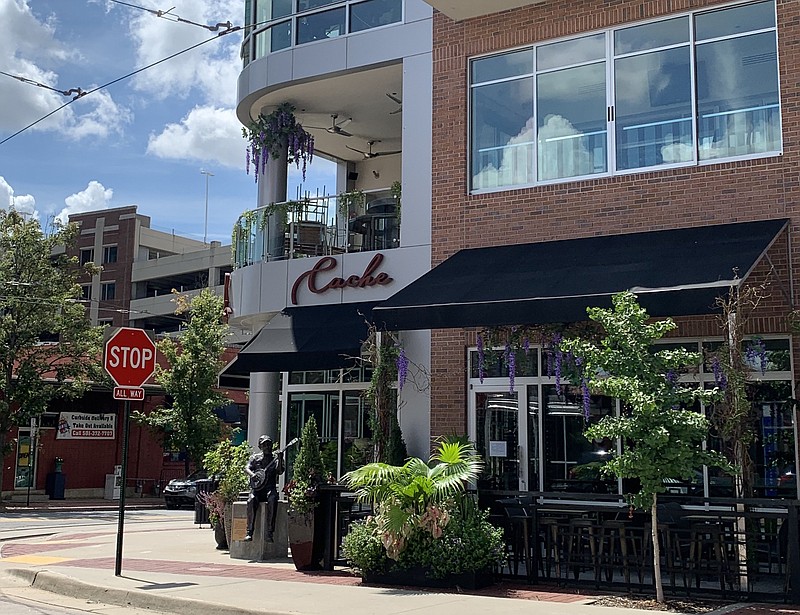 Cache Restaurant in Little Rock's River Market District is closed until early October after considerable damage to its first floor from plumbing damage and a backed-up grease trap. (Democrat-Gazette file photo/Eric E. Harrison)