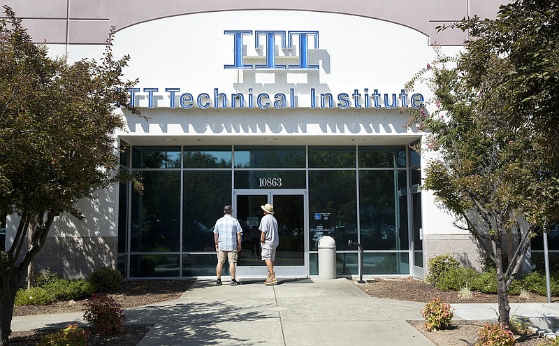 FILE - ITT Technical Institute campus seen closed after ITT Educational Services announced that the school had ceased operating, Sept. 6, 2016, in Rancho Cordova, Calif. Students who used federal loans to attend ITT Technical Institute as far back as 2005 will automatically get that debt canceled. This comes after authorities found “widespread and pervasive misrepresentations” at the defunct for-profit college chain. The Biden administration says the action will cancel $3.9 billion in federal student debt for 208,000 borrowers.  (AP Photo/Rich Pedroncelli, File)