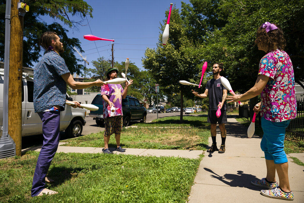 Denver street juggling a way of life, a way to make a living