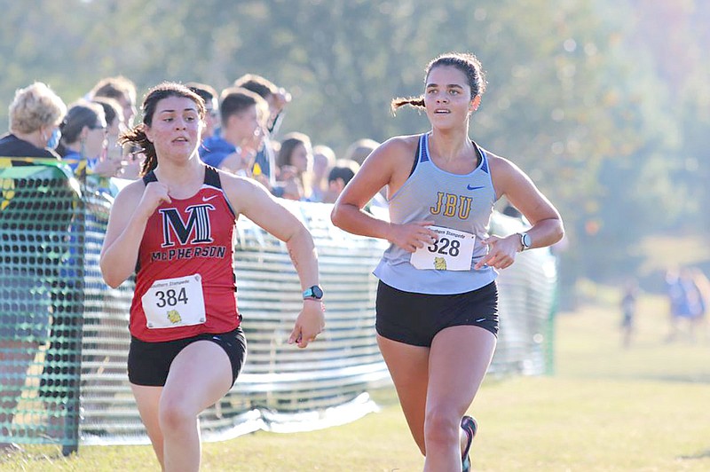 Photo courtesy of JBU Sports Information
Junior Avery Edwards, seen here in the Missouri Southern State Stampede in 2021, is one of several returners for the John Brown women's cross country team.