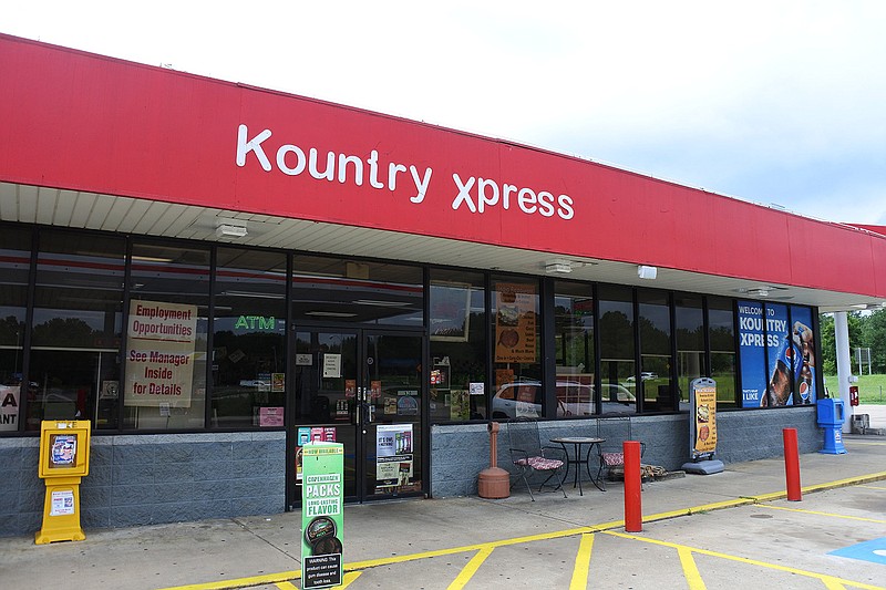 The Kountry Xpress convenience store at 1107 Georgia Ridge Drive in Mulberry as it was on Monday, Aug. 22, 2022. The U.S. Attorney's Office and Civil Rights division of the U.S. Justice Department, along with Arkansas State Police, are investigating after three local law enforcement officers were seen in a video posted to social media holding down and beating a man during an arrest outside the convenience store on Sunday, Aug. 21, 2022. (NWA Democrat-Gazette/Thomas Saccente)