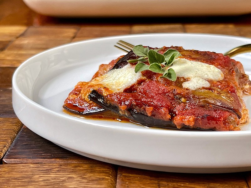 Unbreaded (and Gluten-Free) Eggplant Parmesan. (Arkansas Democrat-Gazette/Kelly Brant)