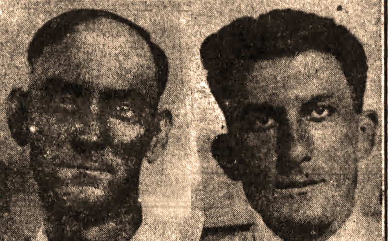 Homer Poe (left) and his half-brother James Poe met for the first time in a Little Rock hospital in August 1922. From the Aug. 30, 1922, Arkansas Gazette. (Democrat-Gazette archives)