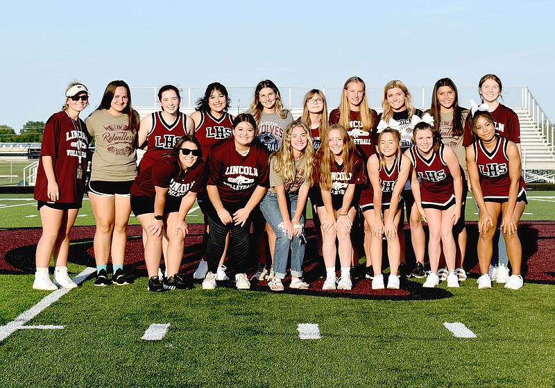 MARK HUMPHREY  ENTERPRISE-LEADER/Lincoln's varsity volleyball team was introduced to hometown fans during the Fall Edition of "Meet the Wolves" held in August.