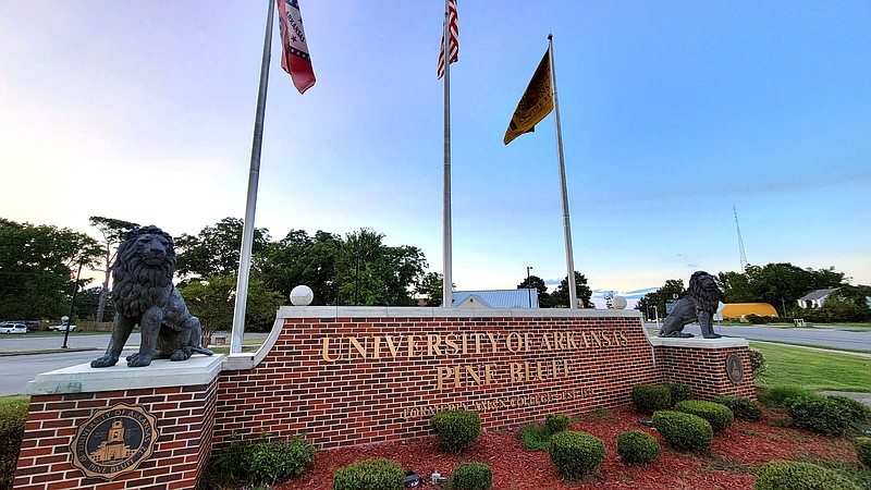 A marquee to the south entrance of the University of Arkansas at Pine Bluff is pictured Saturday, Aug. 27, 2022. (Pine Bluff Commercial/I.C. Murrell)