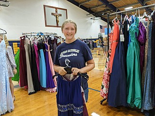 Students preparing for Homecoming early with Helias dress sale
