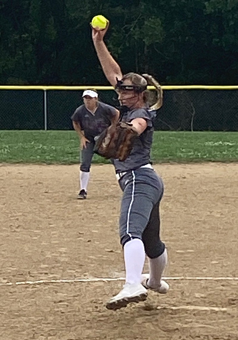 Senior Gabrielle Rohrbach got the win against St. Elizabeth. Pitching 6 and one-third innings with four strikeouts. (Democrat photo/Evan Holmes)