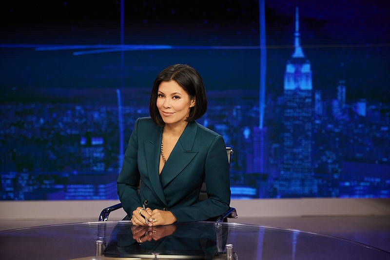 Alex Wagner poses on the set at MSNBC. She has her hands full trying to measure up to Rachel Maddow's ratings in her former time slot. (MSNBC/Patrick Randak)