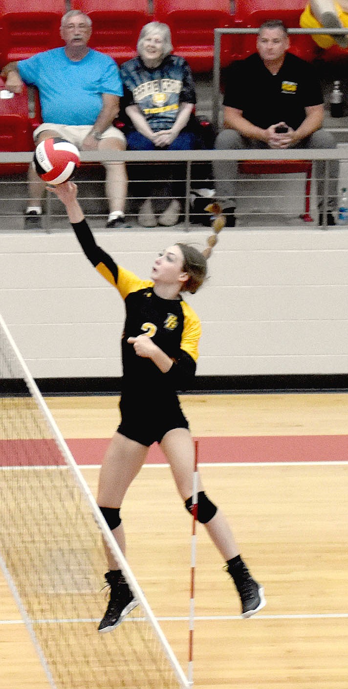 MARK HUMPHREY  ENTERPRISE-LEADER/Prairie Grove senior Kenleigh Starr plays outside hitter at 5-feet-10. She's one of the mainstays of the Lady Tiger offense with her hitting ability.