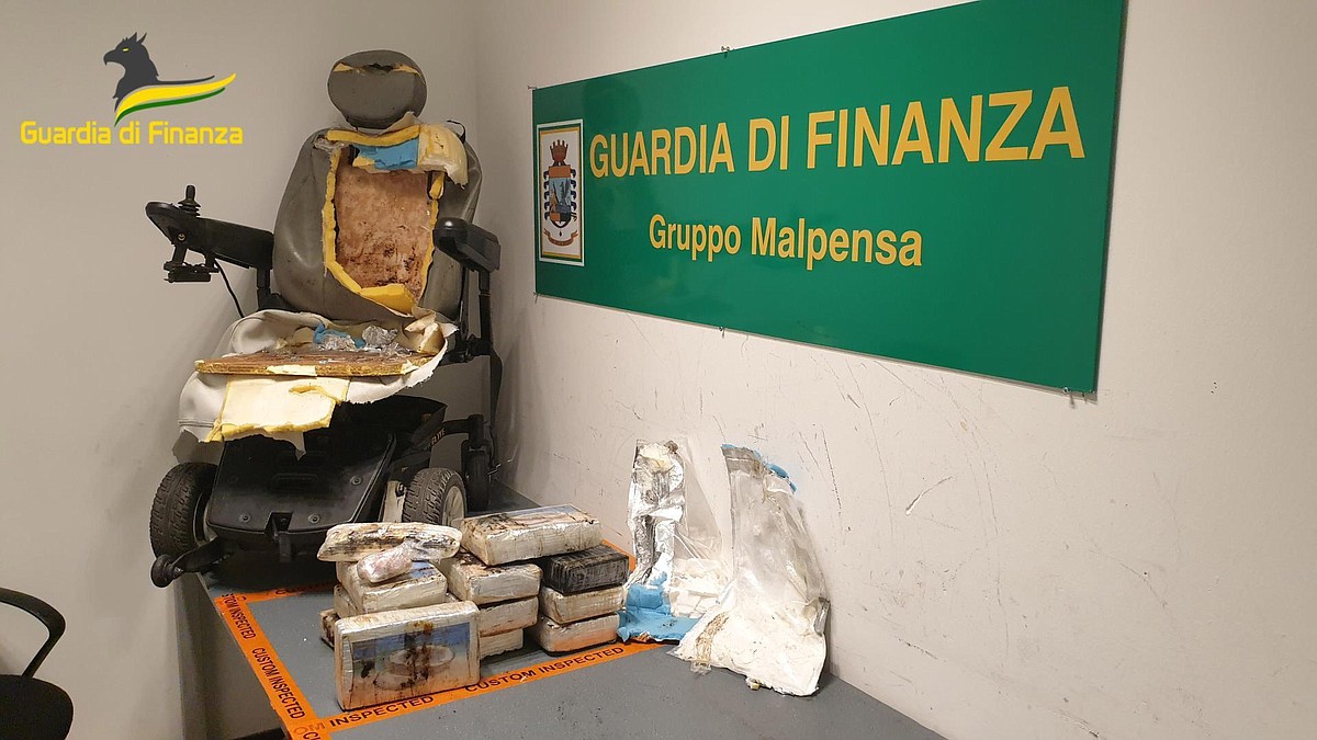 Dog sniffs out cocaine hidden in wheelchair at Milan airport ...