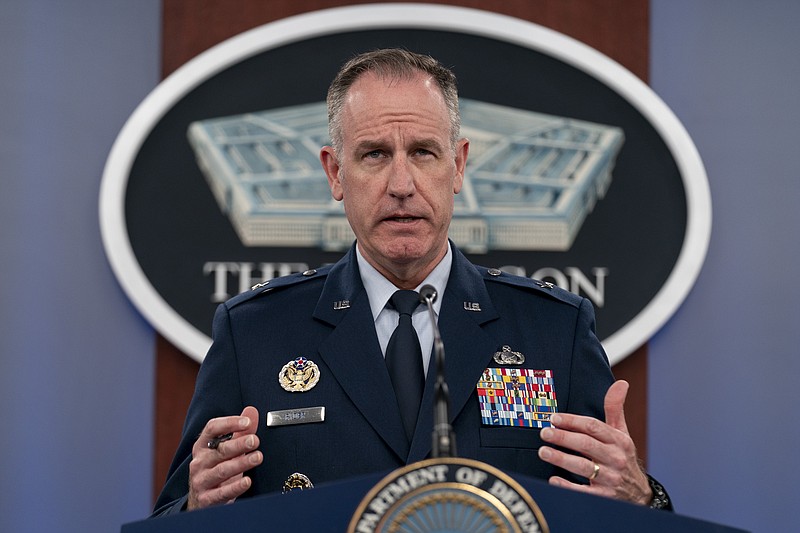 Pentagon spokesman Air Force Brig. Gen. Patrick Ryder speaks during a briefing at the Pentagon in Washington, Tuesday, Sept. 6, 2022. (AP/Andrew Harnik)