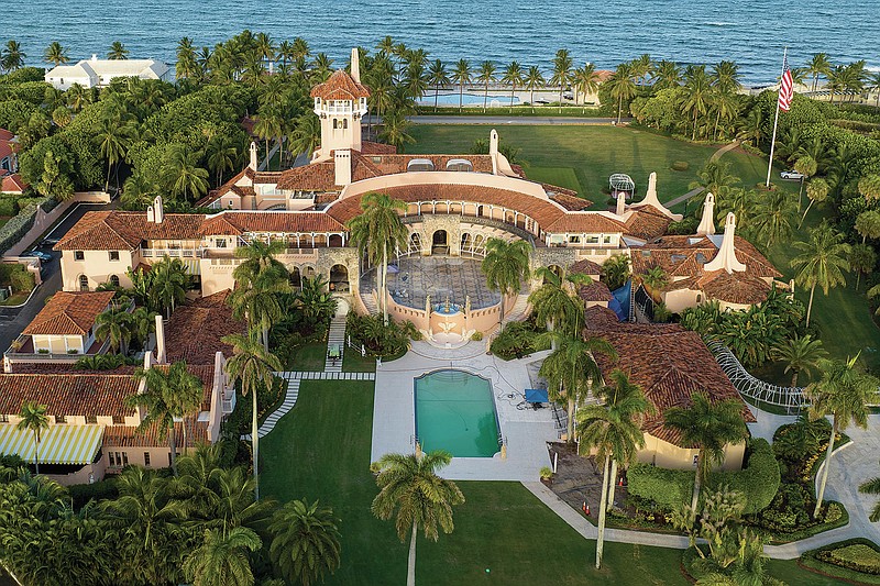This is an aerial view of former President Donald Trump's Mar-a-Lago estate on Aug. 10 in Palm Beach, Fla. Stories circulating online incorrectly claim a federal court order in the legal dispute over government documents held by Trump shows President Joe Biden ordered the FBI search at Trump’s Florida home. (File Photo/AP/Steve Helber)