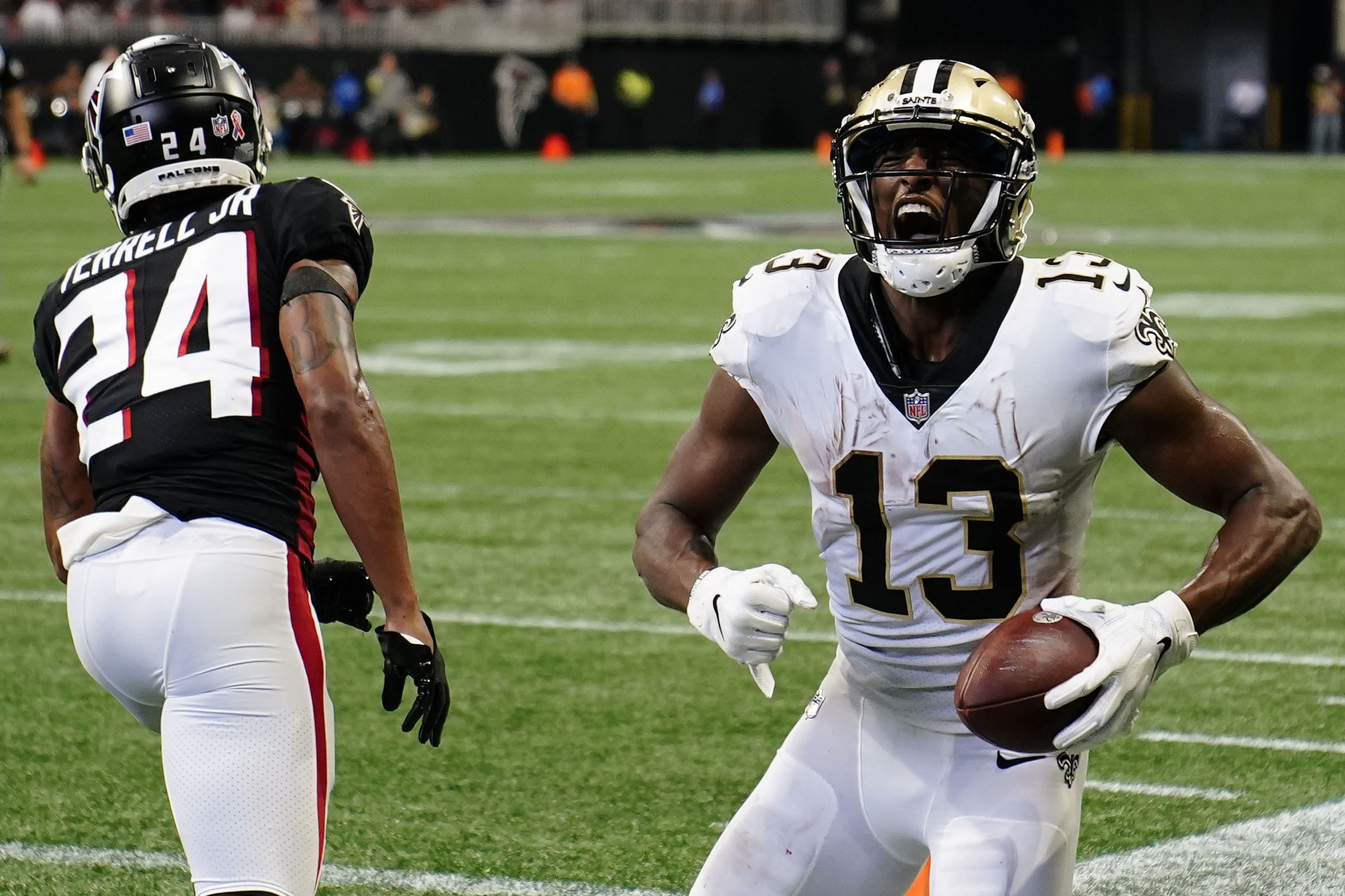 Saints get going late, foil Falcons