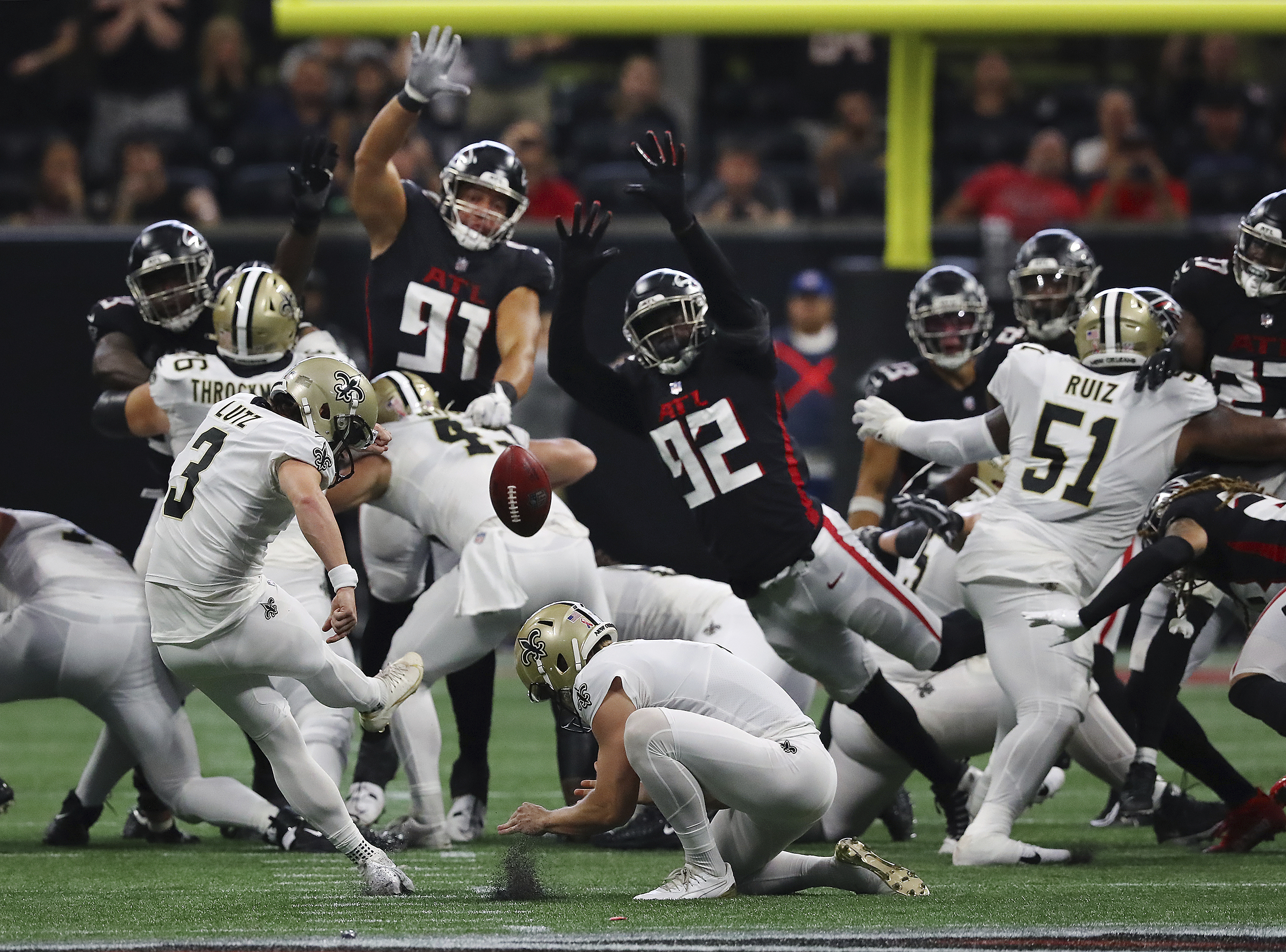 Saints get going late, foil Falcons