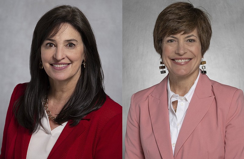 Republican Mindy McAlindon (left) and Democrat Kate Schaffer are seeking the District 10 seat in the Arkansas House of Representatives.