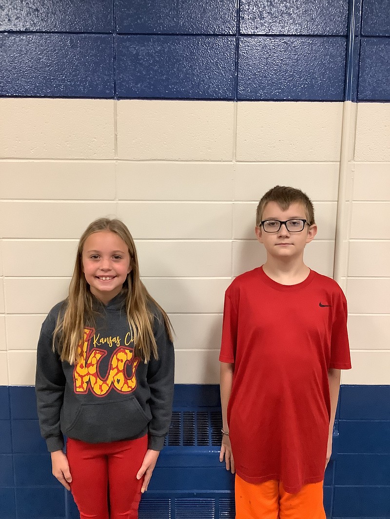Submitted — Fifth-graders Logan Milligan, left, and Ayden Young were named Stable Stars for the week of Sept. 5-9 at California Middle School.