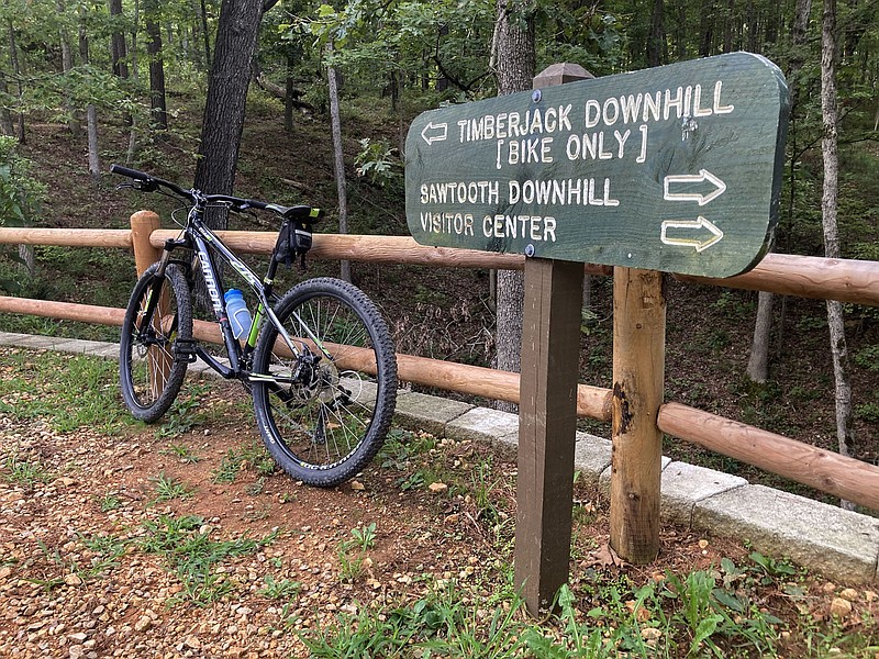 The Sawtooth and the Timberjack are exhilarating downhill mountain bike runs at Hobbs State Park-Conservation Area.
(NWA Democrat-Gazette/Flip Putthoff)