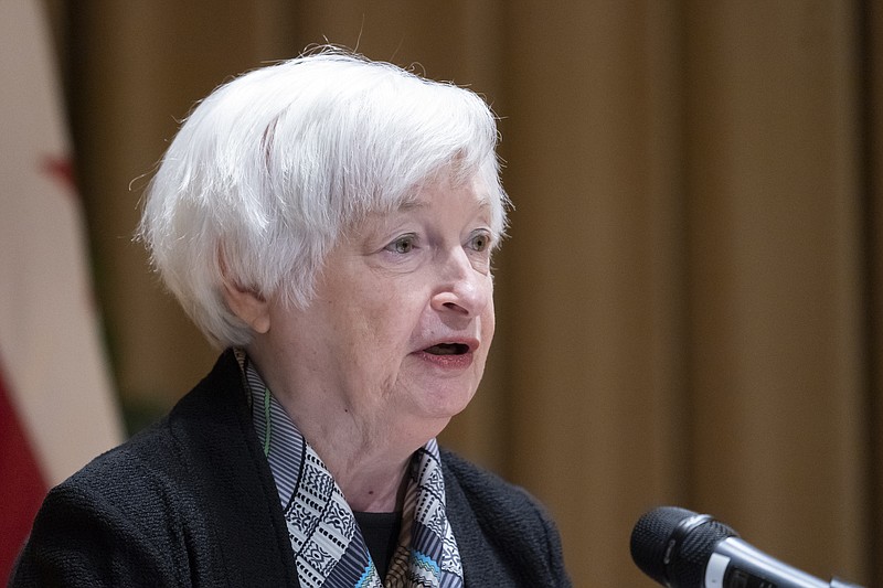 Treasury Secretary Janet Yellen speaks after touring the IRS New Carrolton Federal Building, Sept. 15, 2022, in Lanham, Md. The Biden administration is moving one step closer to developing a central bank digital currency, otherwise known as the digital dollar. It's a step that administration officials said would help reinforce the U.S. role as a leader in the world financial system. (AP Photo/Alex Brandon, File)