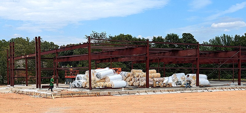 Westside Eagle Observer/RANDY MOLL
A new Dollar General Market is being erected in Gentry near the post office. If all goes according to plan, the new store could open as soon as late winter.