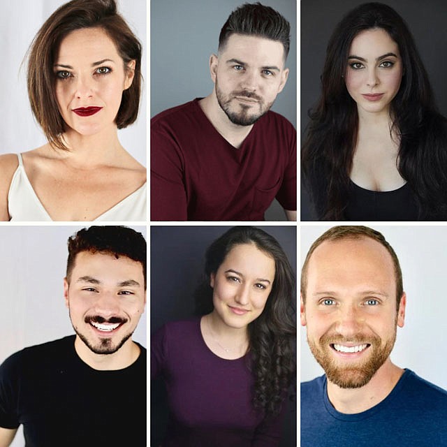 Performing in the debut of the Perry Ryan Theater Co. are founder Kayla Grizzard (top left), Jordan Grizzard, Francesca Noe, Nick Hardeman (bottom left), Lyle Oberman and Scott Jones.

(Courtesy Photo)