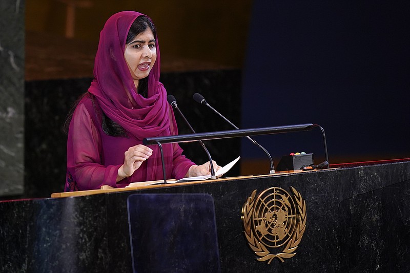Nobel Peace Prize laureate Malala Yousafzai speaks during the Transforming Education Summit on Monday, Sept. 19, 2022, at the United Nations. (AP Photo/Seth Wenig)