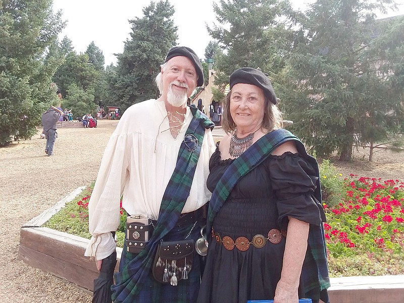 Courtesy photo Mike and Sharon Cleary, of Bella Vista, are pictured wearing their Celtic costumes at the Colorado Renaissance Festival in Larkspur, Colo. The Clearys enjoy going to several Renaissance festivals per year.