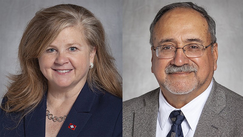 Republican Rebecca Burkes (left) and Democrat Rey Hernandez are seeking to represent state House District 11.