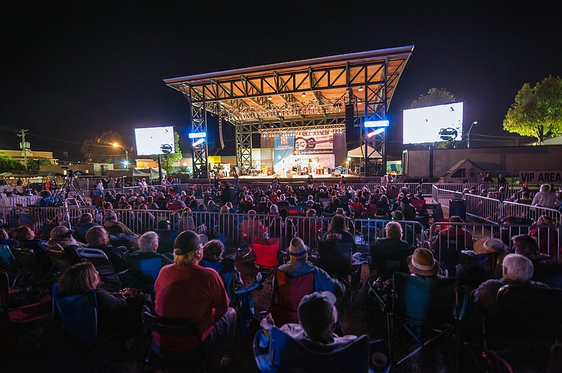 A rapt audience listens to performers at the 2016 King Biscuit Blues festival. After a two-year hiatus due to covid, the festival is back, with events slated for Wednesday-Saturday. (Courtesy of Bringing the Blues)