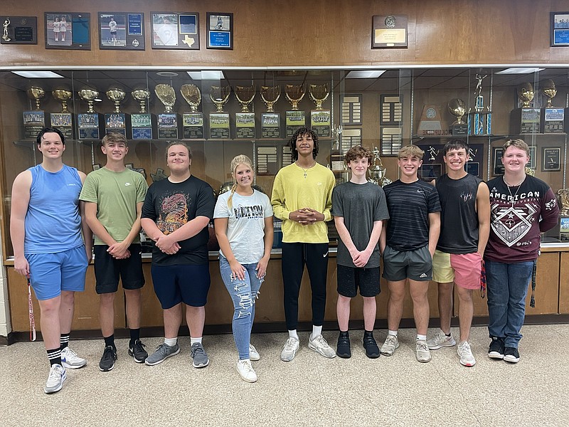 Nine Redwater High School band students were selected to the All-Region Jazz Band on Sept. 17. They are, from left, Noah Whitman, Eyan Robinson, Josh Newsom, Addison Hash, Hayden Crowell, Rhyan Latham, Layton Kordsmeier, Mason Windham and Andrew Davison. (Submitted photo)
