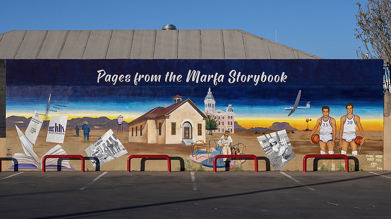 "Pages from the Marfa Storybook," a mural commissioned by the Blackwell School Alliance for the community in Marfa, Texas. (David Pillow/Dreamstime/TNS)