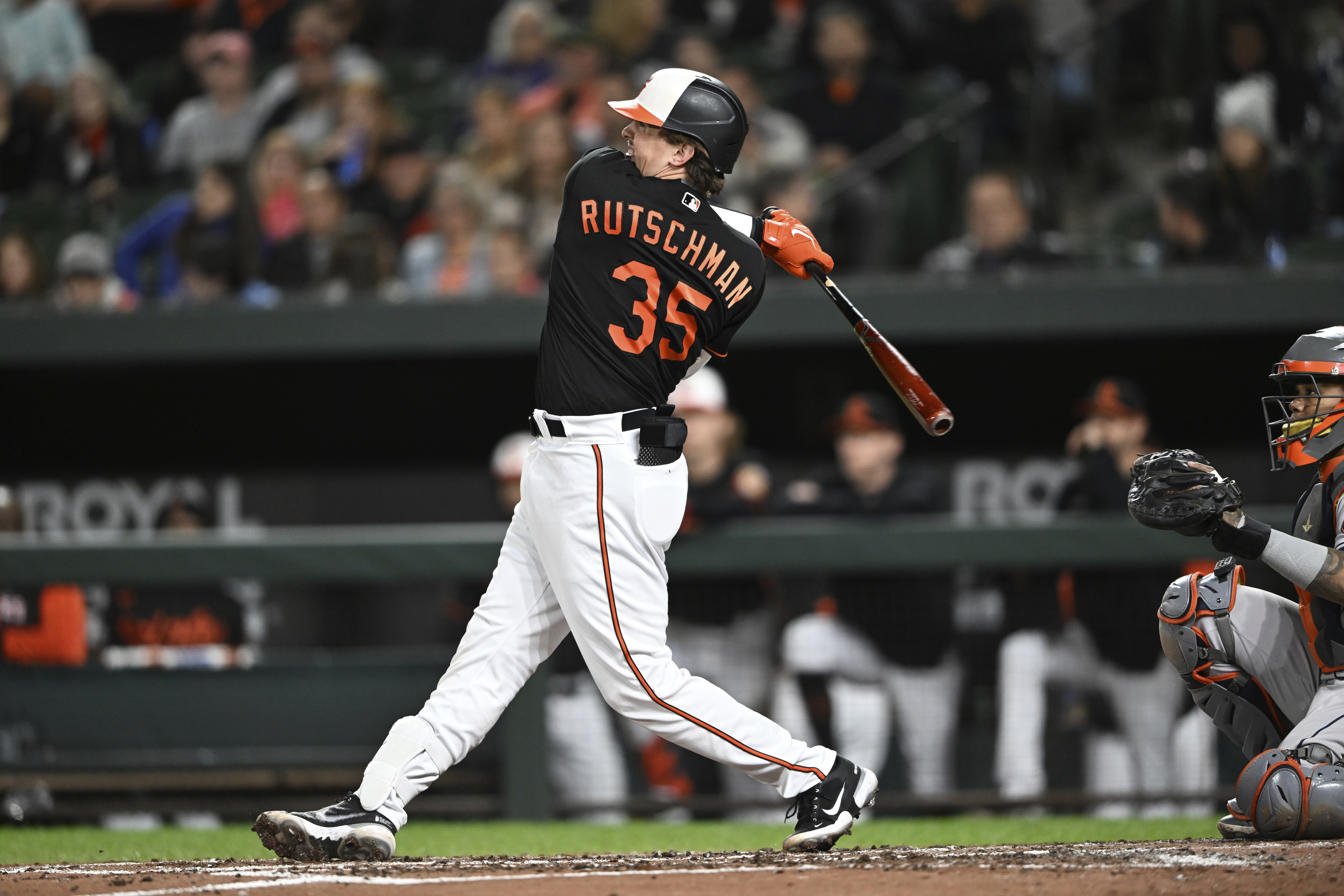 Baltimore Orioles pitcher Dean Kremer, right, is congratulated by catcher  Adley Rutschman after pitching a 6-0 shutout against the Houston Astros in  a baseball game, Friday, Sept. 23, 2022, in Baltimore. (AP