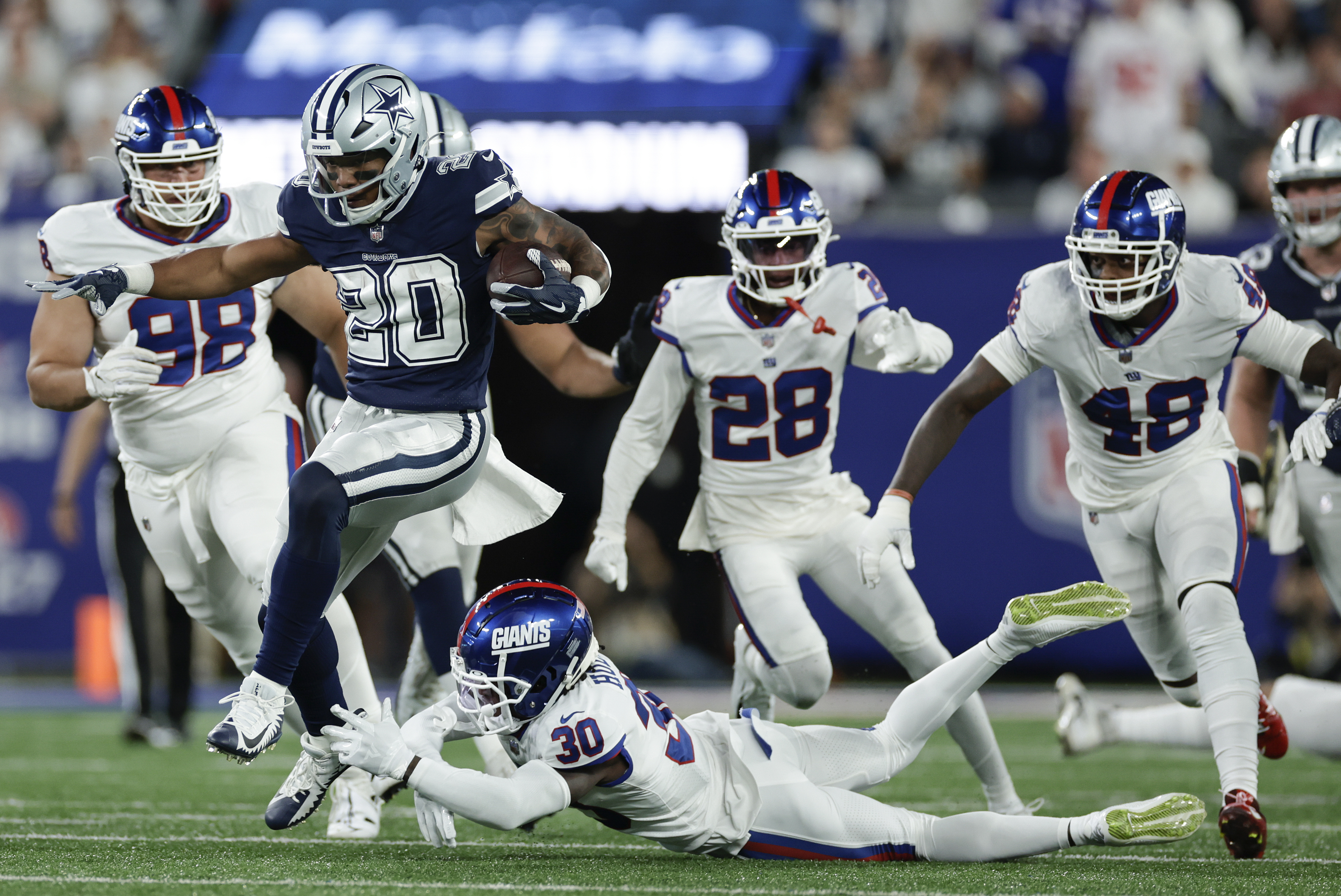 Arlington, United States. 24th Dec, 2022. Dallas Cowboys CeeDee Lamb makes  a 36-yard touchdown catch against the Philadelphia Eagles during their NFL  game at AT&T Stadium in Arlington, Texas on Saturday, December