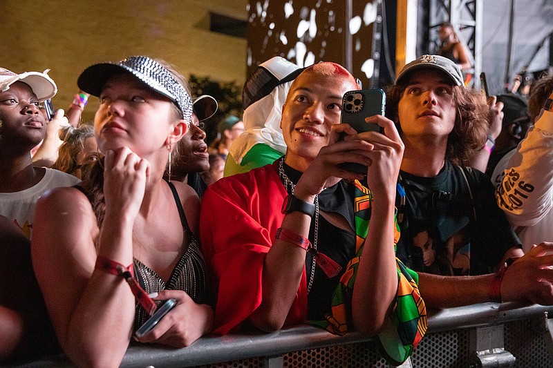 Fans watch Pharrell Williams perform at the Something In the Water music festival in Washington, D.C., on June 18. MUST CREDIT: Photo for The Washington Post by Amanda Andrade-Rhoades