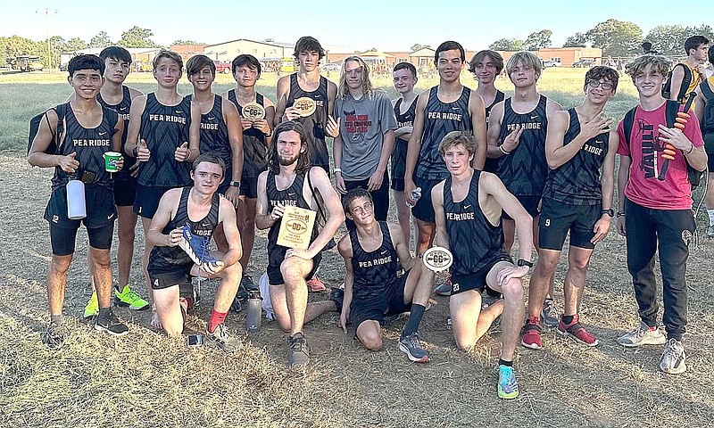 Photographs submitted
The Pea Ridge Blackhawk cross country runners won the Lamar Cabin Creek run Tuesday, Sept. 27, 2022.