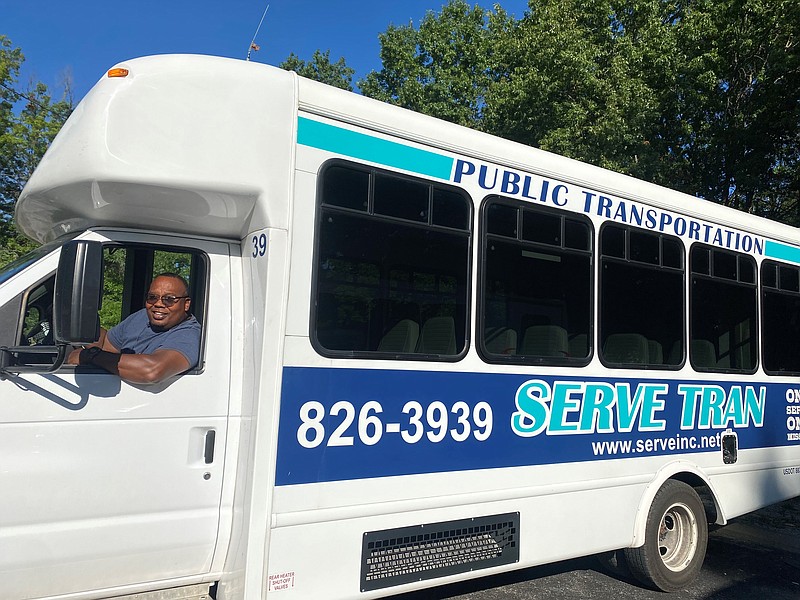 Scott Gaines sits behind the wheel of one of SERVE's public transportation vehicles. Gaines is one of 16 transit operators recognized by the Missouri Public Transit Association. (Submitted photo)