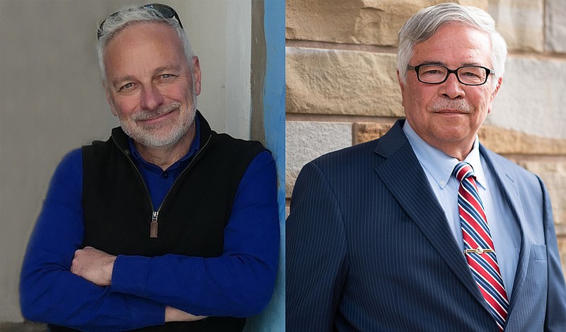 Tom Hoehn (left) and Octavio Sanchez are competing for the Ward 4, Position 1 seat on the Bentonville City Council.
