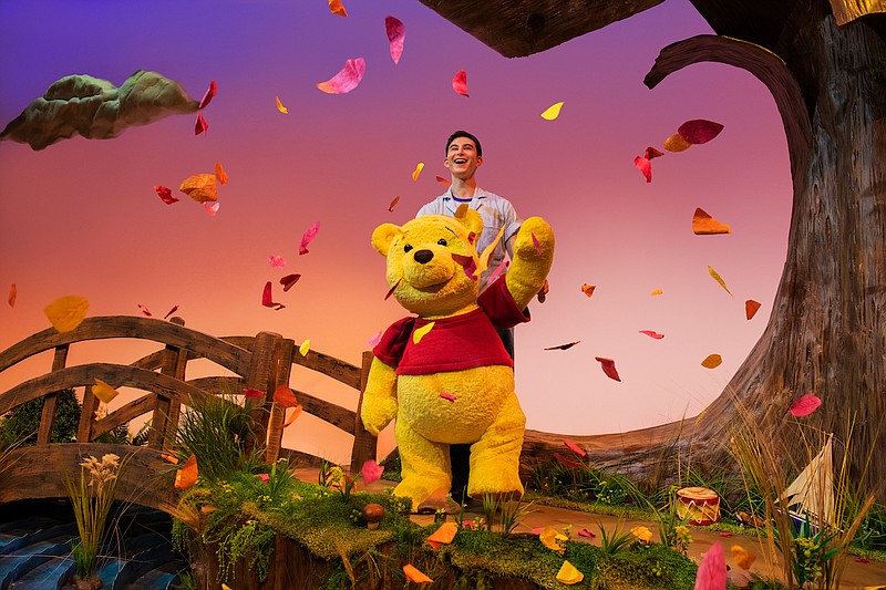 Puppeteers enact Winnie the Pooh and his friends in “Disney’s Winnie the Pooh: The New Musical Stage Adaptation,” onstage Friday and Saturday at Fayetteville’s Walton Arts Center. (Special to the Democrat-Gazette)